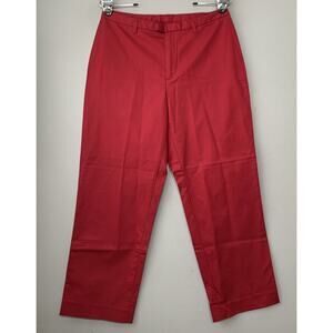 Banana Republic Size 10 Red Stretch Chinos Pants Cropped Trousers Preppy Casual